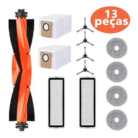 Kit 13 Para Xiaomi Robo aspirador s20+ / s10+ / x10+ /x20+ reposição com Escovas Panos mop e Filtros