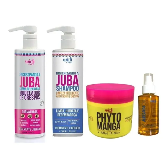 Encrespando, Shampoo,argan 120ml, Phyto Manga 500g Widi Care