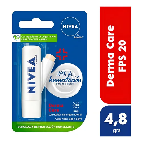 Protector Labial Nivea Derma Care Fps20 4,8g