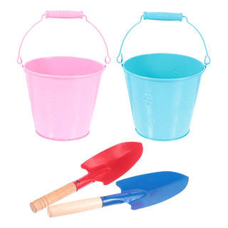 Cubos De Hierro Con Pala Para Jugar A La Playa Para Niños, 4 Cubos De Hierro Con Pala Para Jugar A La Playa Para Niños, 4