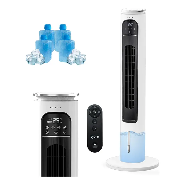 Ventilador De Torre - Enfriador Aire Purificador 3 En 1 20 Cm 60 Hz Blanco Negro Plástico 10