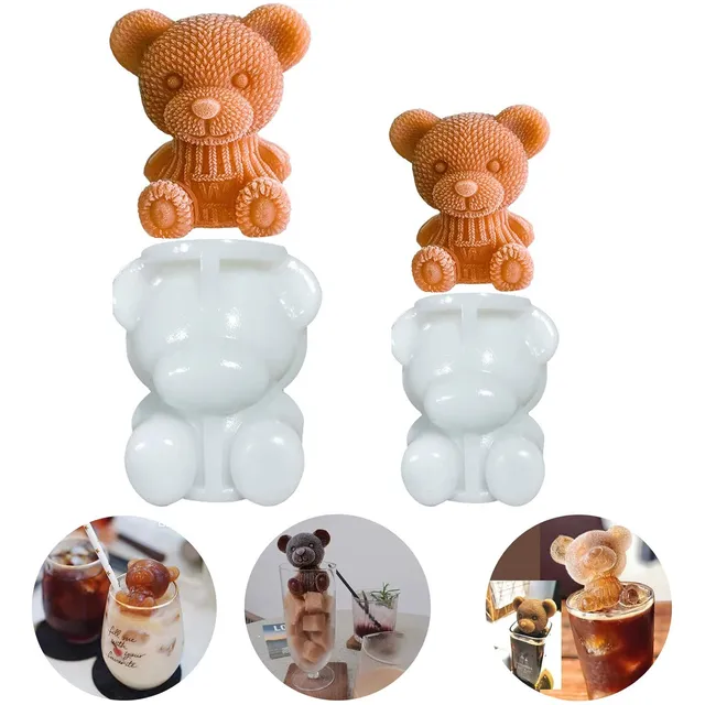 2 Molde Para Cubitos Hielo Molde Silicona Osito P Café Leche