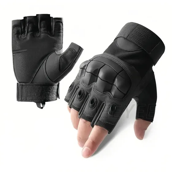 Guantes Para Moto Guantes Tacticos Militar Medio Dedo Motocicleta Y Bicicleta Negro Talla G Jeeyee | Cuotas sin interés
