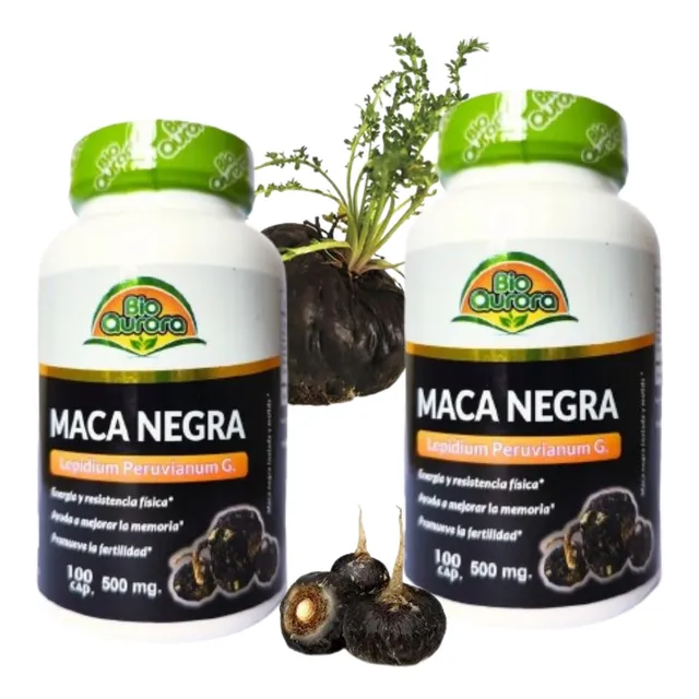 Pack 2 Frascos Maca Negra 200 Cápsulas X 500 Mg. Original