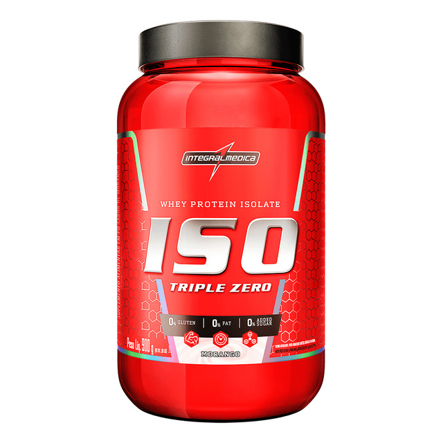Whey Protein Iso Triple Zero Morango 900g Integralmédica Whey Protein Iso Triple Zero Morango 900g Integralmédica
