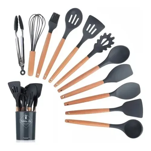 Set 12 Utensilios De Cocina Silicona Resistente Calor Juego
