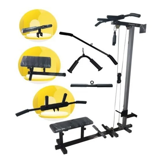 Polea Alta Y Baja + Banco+ Fondos + Abdominales Super Kit