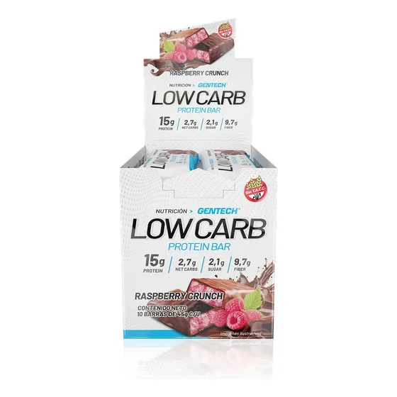 Barras De Proteina Low Carb Gentech Caja X10 Unidades