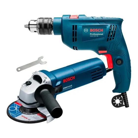 Amoladora Bosch Profesional 710w 115m + Taladro Percutor 13m