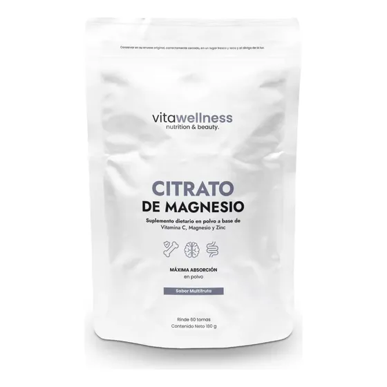 Vitawellness Citrato De Magnesio X 180 G Sabor Neutro
