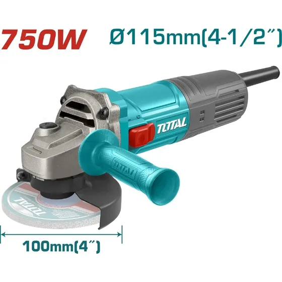 Esmeril Angular De 4-1/2  750w 11000 Rpm 5/8  Total