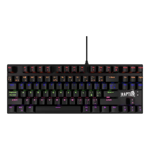 Teclado Mecánico Raptor Fireclaw M87 Tkl Red Outemu Rgb