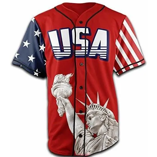 Mayor Medio Jersey: Liberty Edition Red America #1 5zxyf