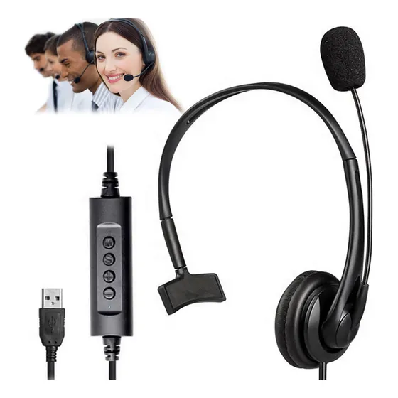 Fone De Ouvido Com Microfone Headset Usb Call Center