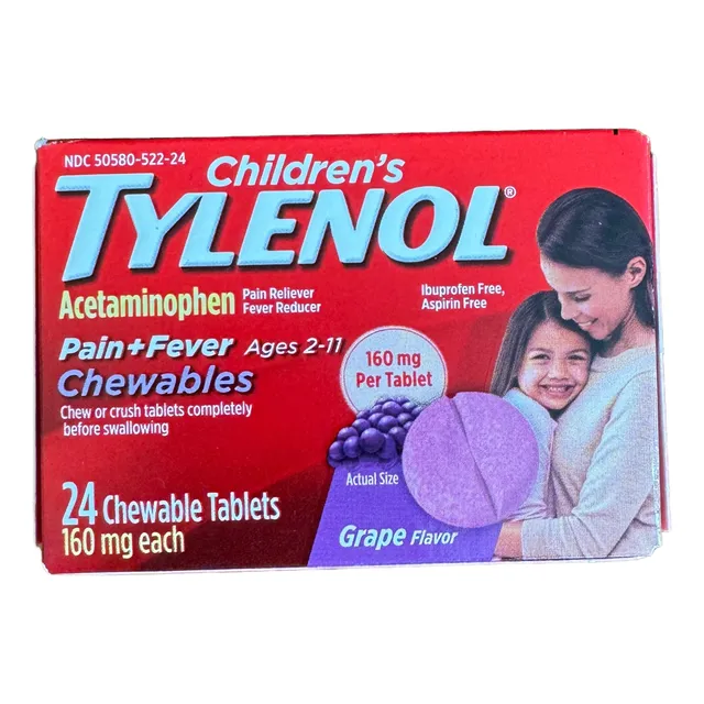 Tylenol X Niños Sabor Uva 24 Tabletas Masticable 2-11 Años