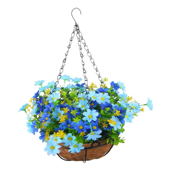 Cesta Colgante De Flores De Margaritas Artificiales, Planta