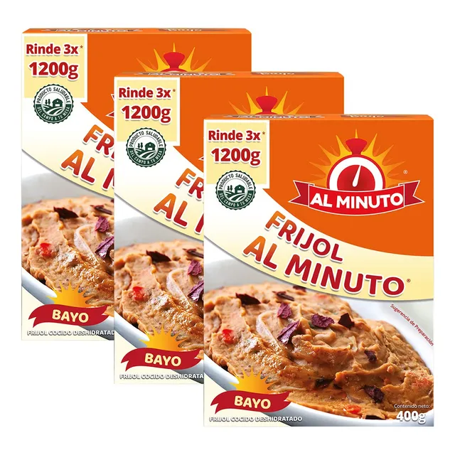 Frijol Bayo Deshidratado Al Minuto - 3 Cajas De 400g C/u