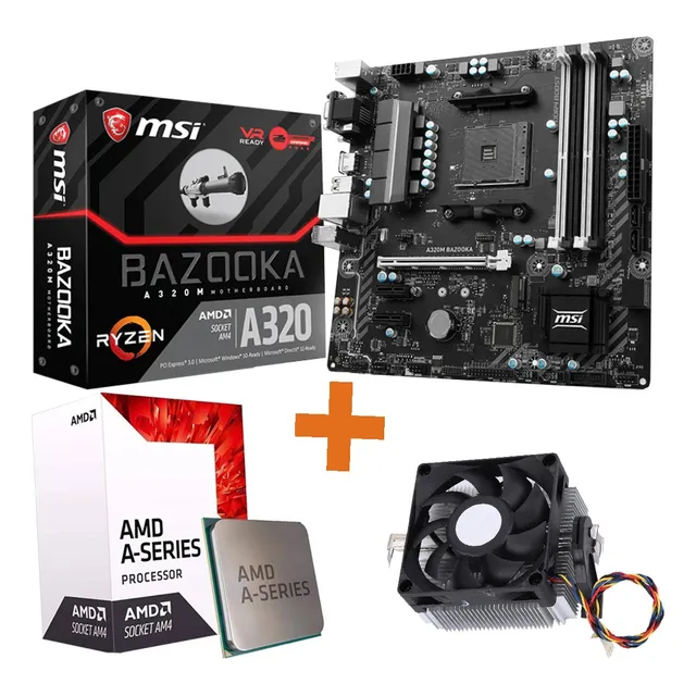 Placa Madre Msi A320m Bazooka + Amd A10-9700 Con Cooler