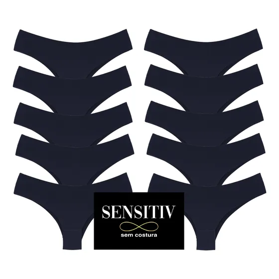 Kit 10 Calcinhas Sensitiv Sem Costura Microfibra