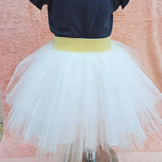 Tutus Blancos Pretina Dorada Y Plateada