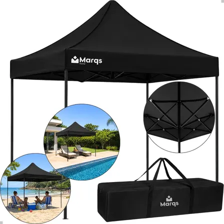 Tenda Gazebo Dobrável Articulada Marqs Home 3x3m Preta com Proteção UV e Imperme
