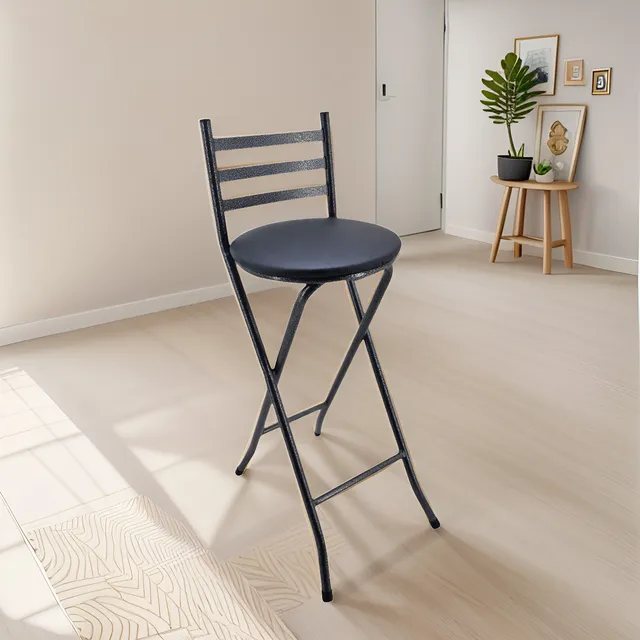 Silla Butaca Banco Alta Con Respaldo Excelente Calidad Metal