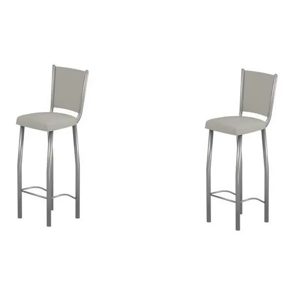 Combo X 2 Banqueta Alta Silla Desayunador Respaldo Tapizado