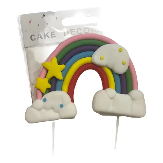 Cake Topper Arcoiris Color Pastel Porcelana Pinche