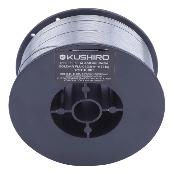 Rollo De Alambre Flux Para Soldar Sin Gas 0,8mm 1 Kilo KUSHIRO