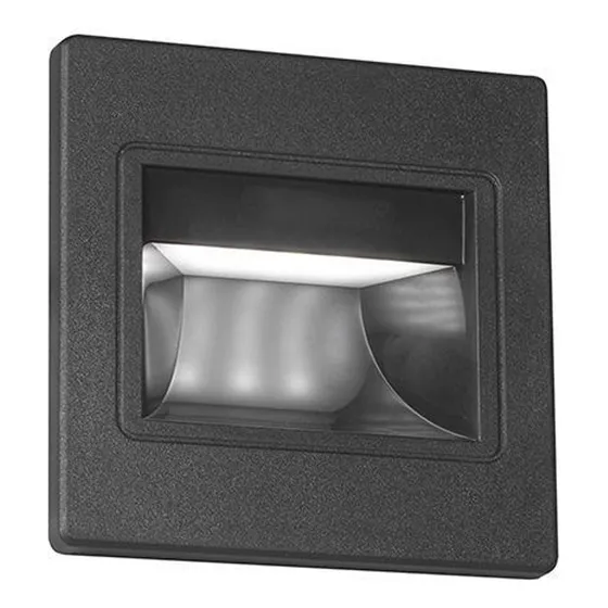 Aplique Pared Embutido Escalera 3w Led Calido Acacia Color Negro