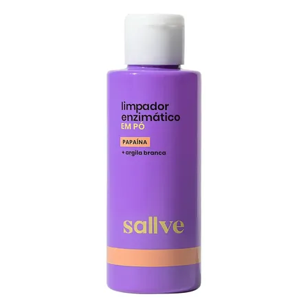 Limpador Enzimático Em Pó Sallve 30g - Papaína + Argila Branca Todo Tipo De Pele Dia/noite