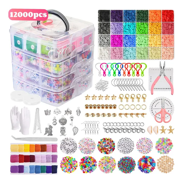 Kit Miçangas Completo 12000p Para Fabricação Joias Pulseiras