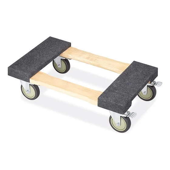 Plataforma De Madera Alfombrada Con Ruedas - 76x46cm