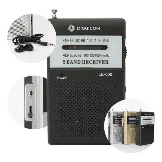 Mini Rádio Radinho Portátil Am/fm Lelong Le-650 A Pilha De Bolso Pequeno Am/fm