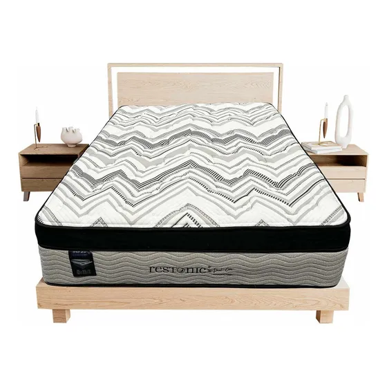 Colchón Queen Size Restonic Ortopédico | Con Mega Colchoneta | Tecnología Moon Care | Doble Sistema De Resortes | Confort Semi Firme | Altura 34 Cm