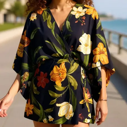 Vestido Curto Selva De Flor Farm Selva De Flor_preto Florido M