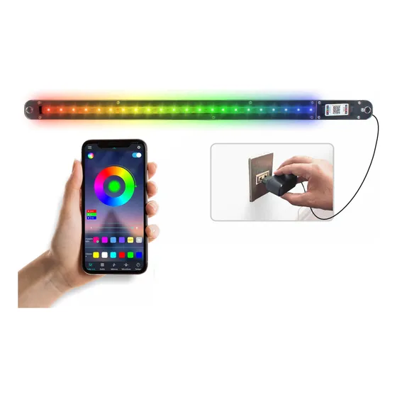 Perfil De Led Bluetooth 1m Deltrônica Fita Rgb Colorida Neon