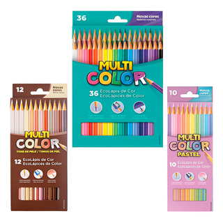 Lápis De Cor Kit 36 Cores + 12 Tons De Pele + 10 Pastel Nf Lápis De Cor Kit 36 Cores + 12 Tons De Pele + 10 Pastel Nf