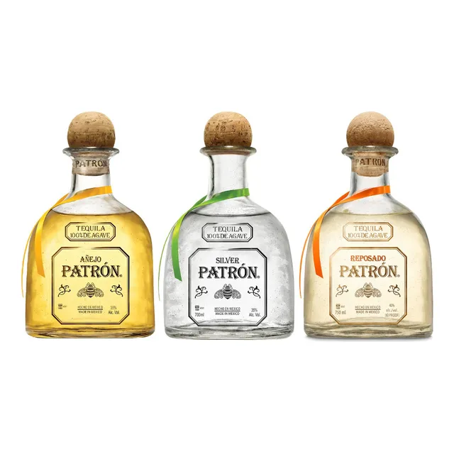 Tripack Tequila Patrón Silver, Añejo Y Reposado 750ml