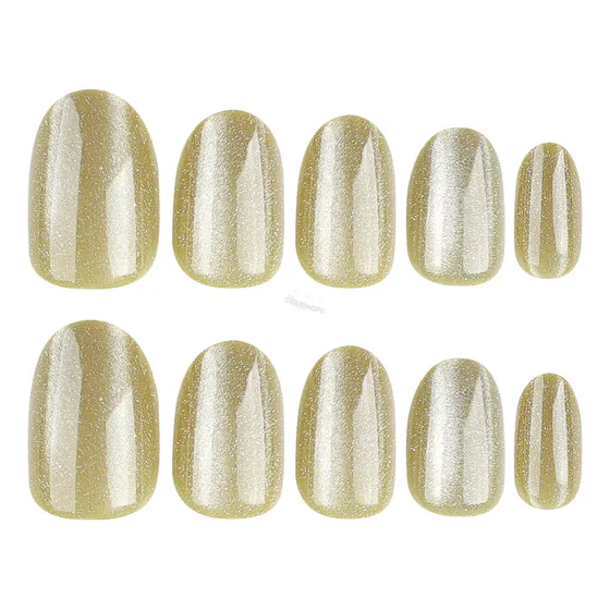 Tips Press On Efecto Ojo De Gato Uñas Con Pegamento 24 Pcs