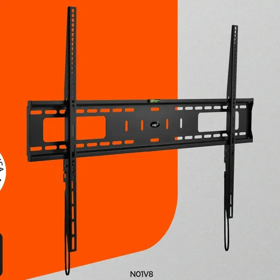 Suporte Fixo de Parede TV 55 a 100 Polegadas 75kg ELG Slim VESA 100x100 a 900x600 Distância 3 a 4cm Aço Carbono Preto N01V8