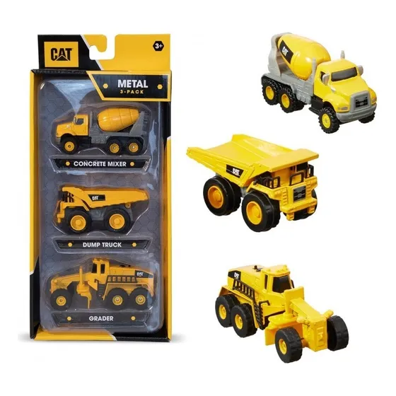 Cat Caterpillar Maquinaria 1:64 Pack 3 Metal Y Plástico