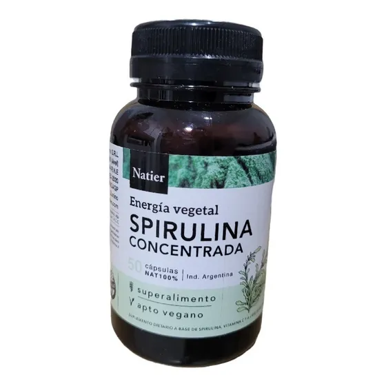 Spirulina Concentrada Natier 50 Cápsulas Sin Tacc