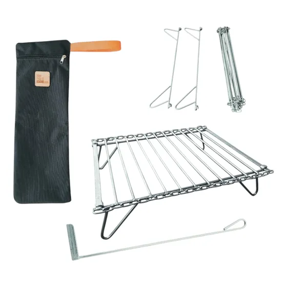Parrilla Plegable Enrollable Cadena Con Estuche Camping