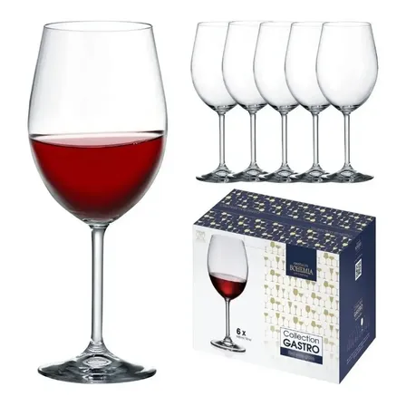 Jogo 6 Taças Cristal Titanium Vinho Tinto 580ml Cor Transparente