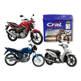 Bateria Cg 160 Cg 125 Para Moto Cral 6ah Nxr 150 Bros Honda Bateria Cg 160 Cg 125 Para Moto Cral 6ah Nxr 150 Bros Honda
