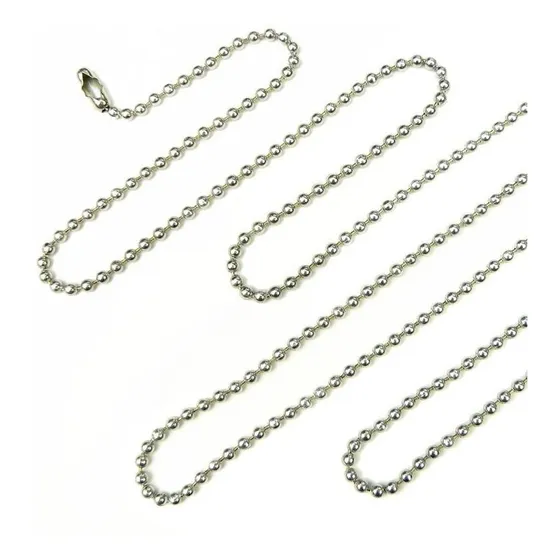 Corrente Bolinha 2,5mm Aço Inox Cirúrgico 100cm P/ Dog Tag
