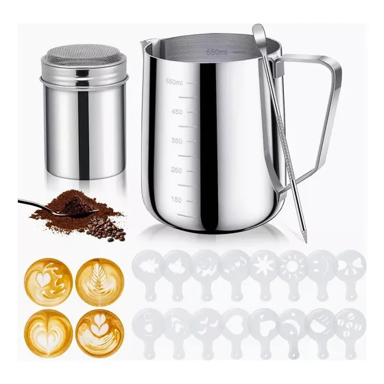 Leche Café Latte Nave Taza Jarra Para Espumar Cocina 550ml 