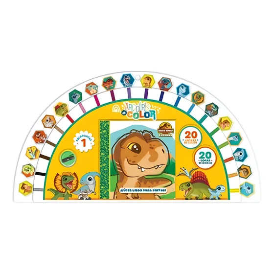 Libro Para Pintar Arcoiris De Color Jurassic World Dinos