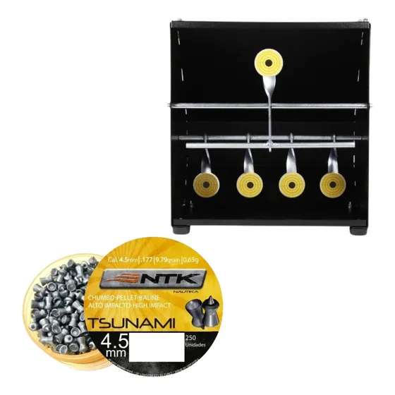 Kit Chumbinho Tsunami 4.5mm + Alvo Full Metal 5 Pendulos
